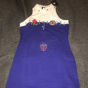 Polo Dress with studs and patches NWT
